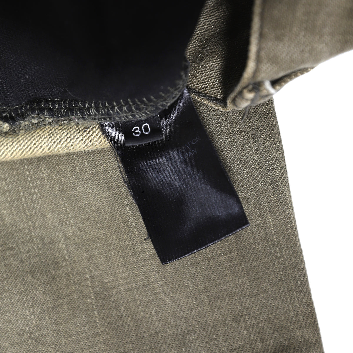 Balmain Distressed Olive Biker Jeans