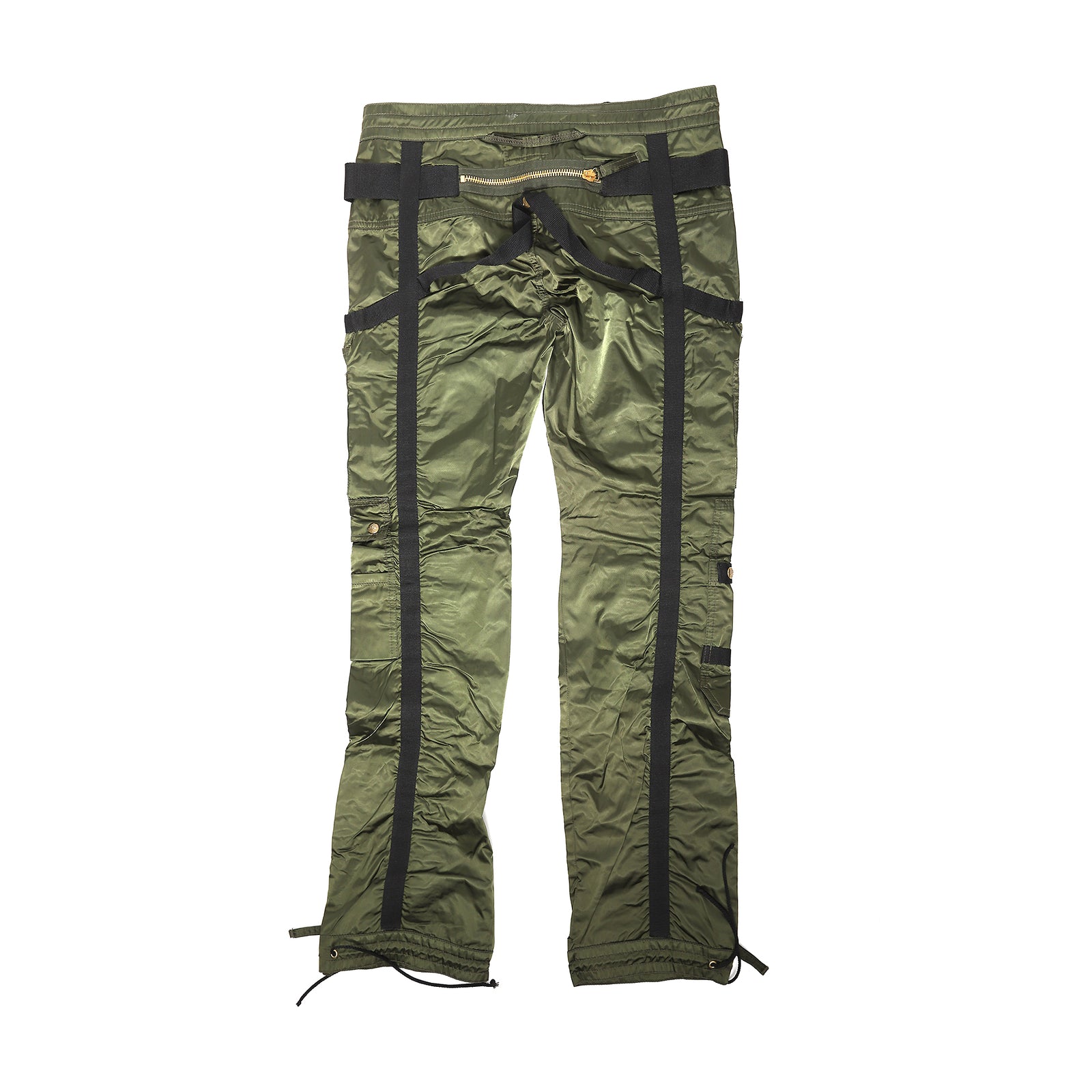 Jean Paul Gaultier AW03 Green Nylon Parachute Bondage Pants