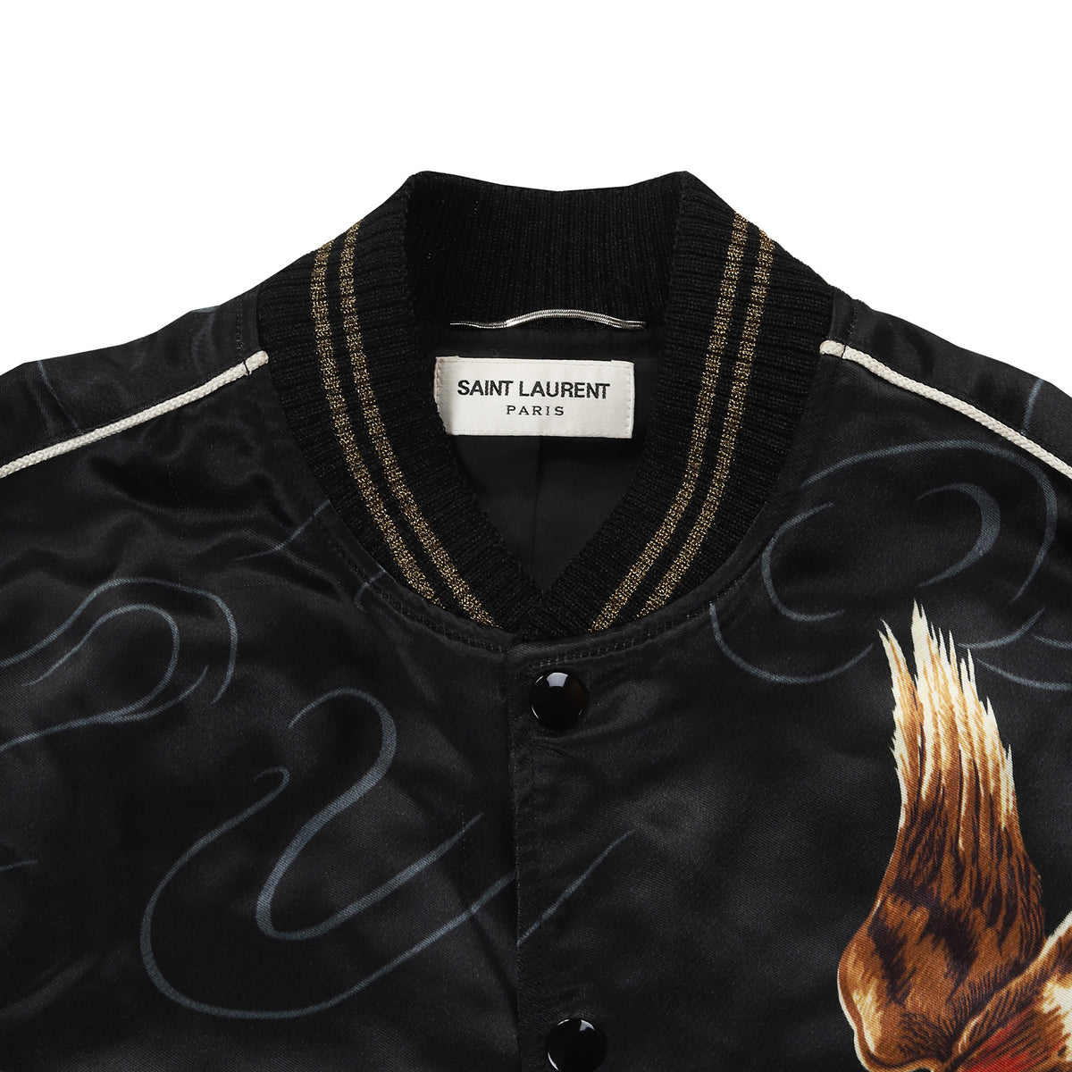 Saint Laurent Paris SS2016 Tiger & Eagle Satin Jacket