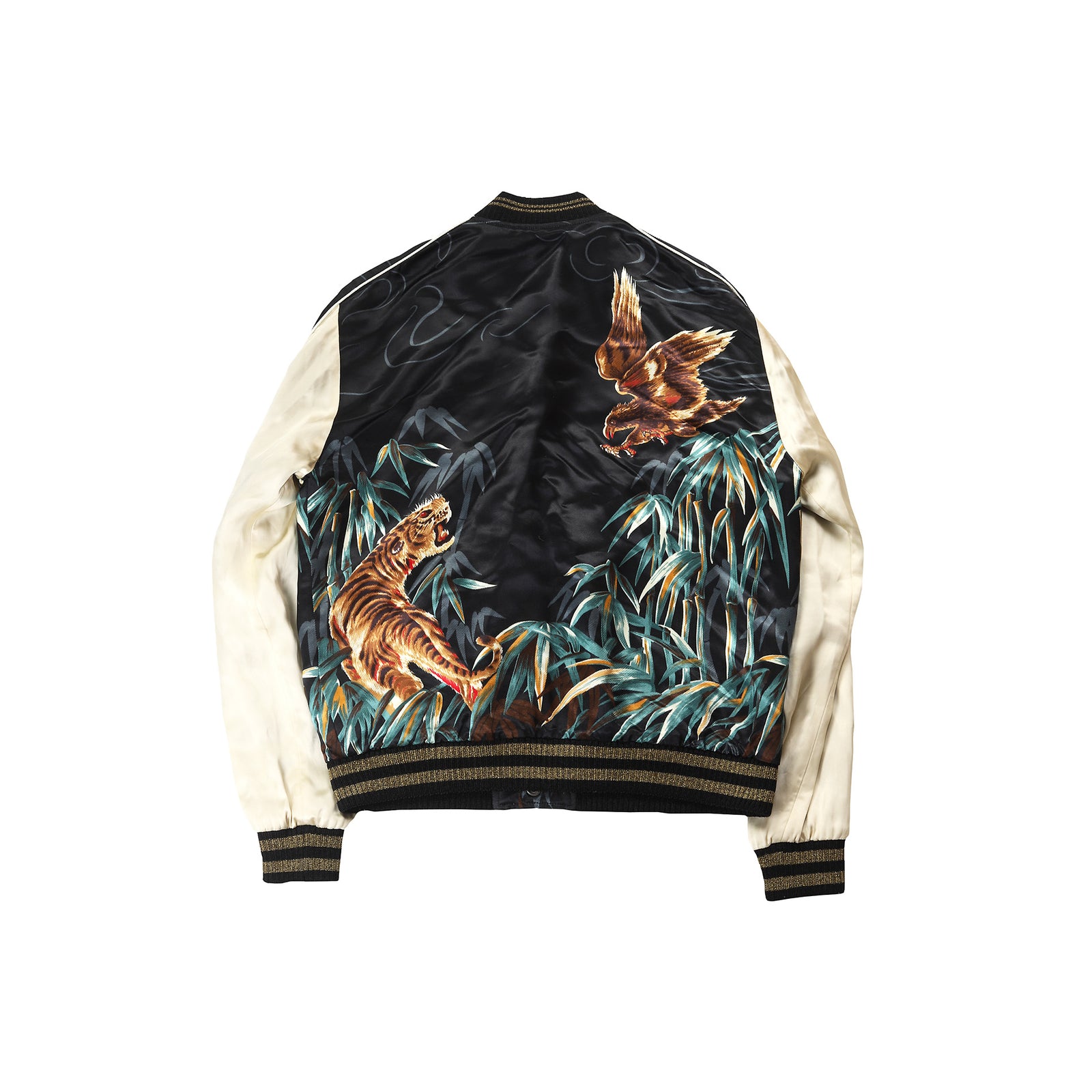 Saint Laurent Paris SS2016 Tiger & Eagle Satin Jacket