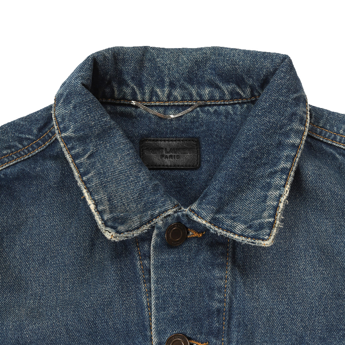 Saint Laurent Paris SS2015 Blue Washed Denim Jacket