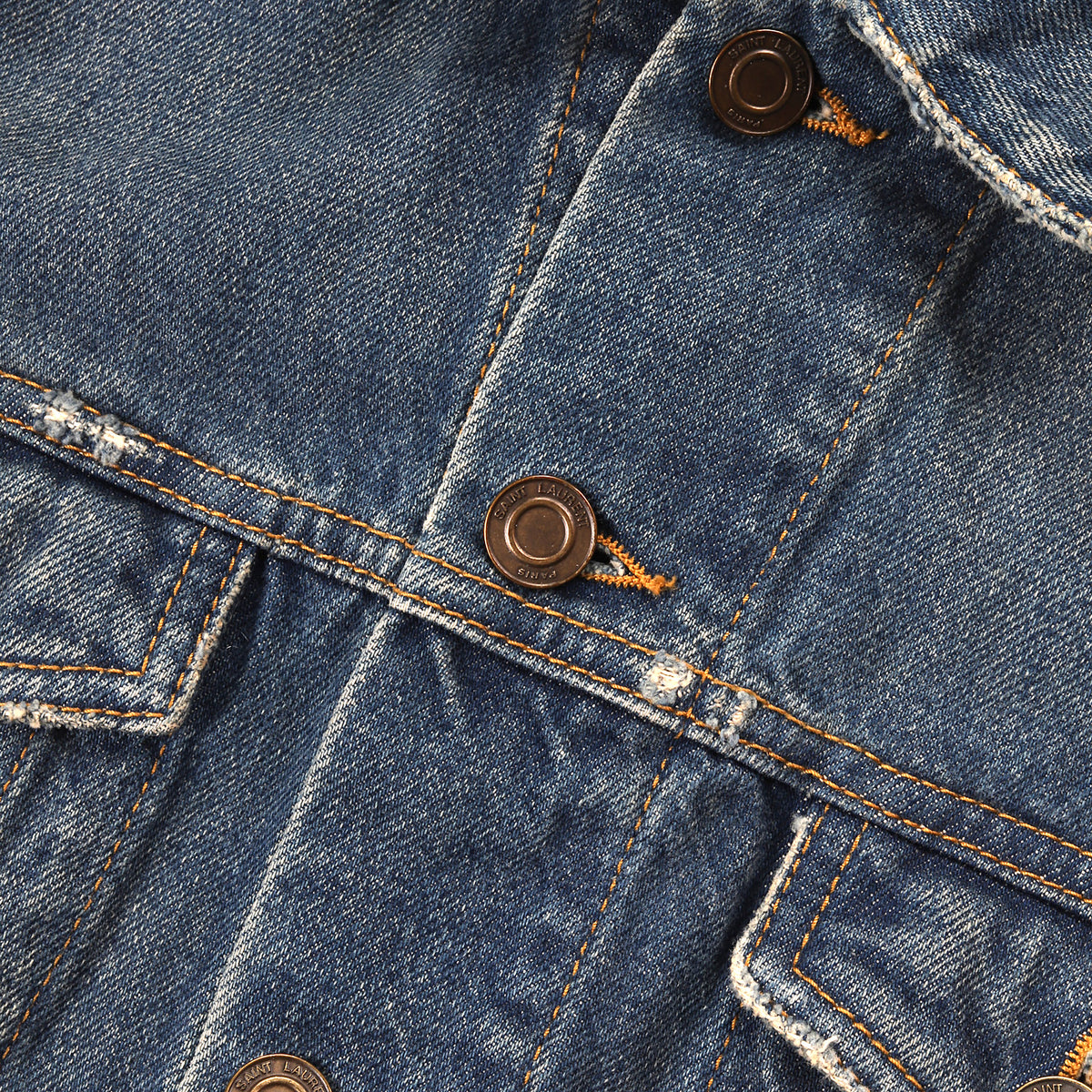 Saint Laurent Paris SS2015 Blue Washed Denim Jacket