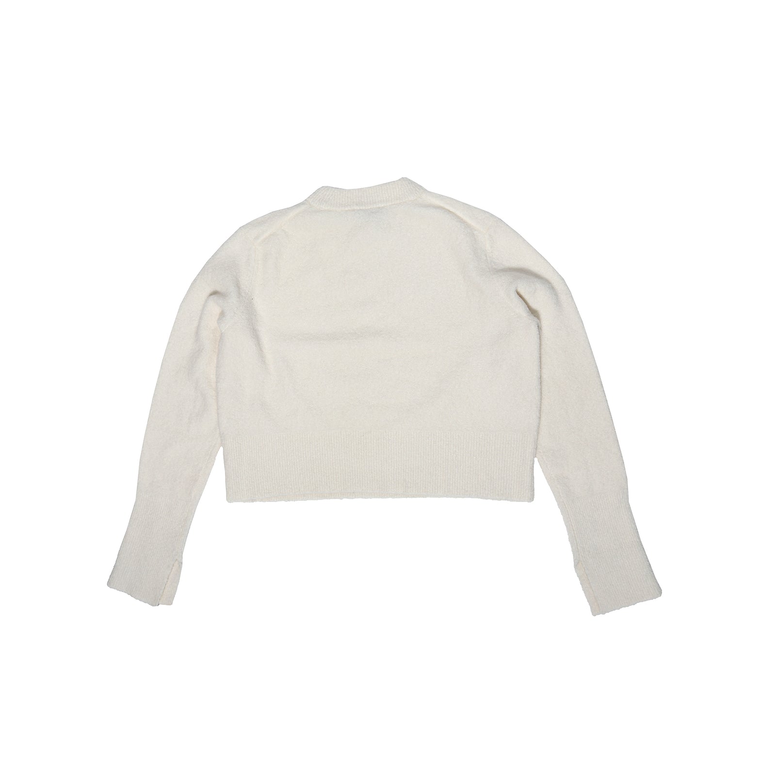 Celine by Phoebe Philo Fluffy White Knit Sweater