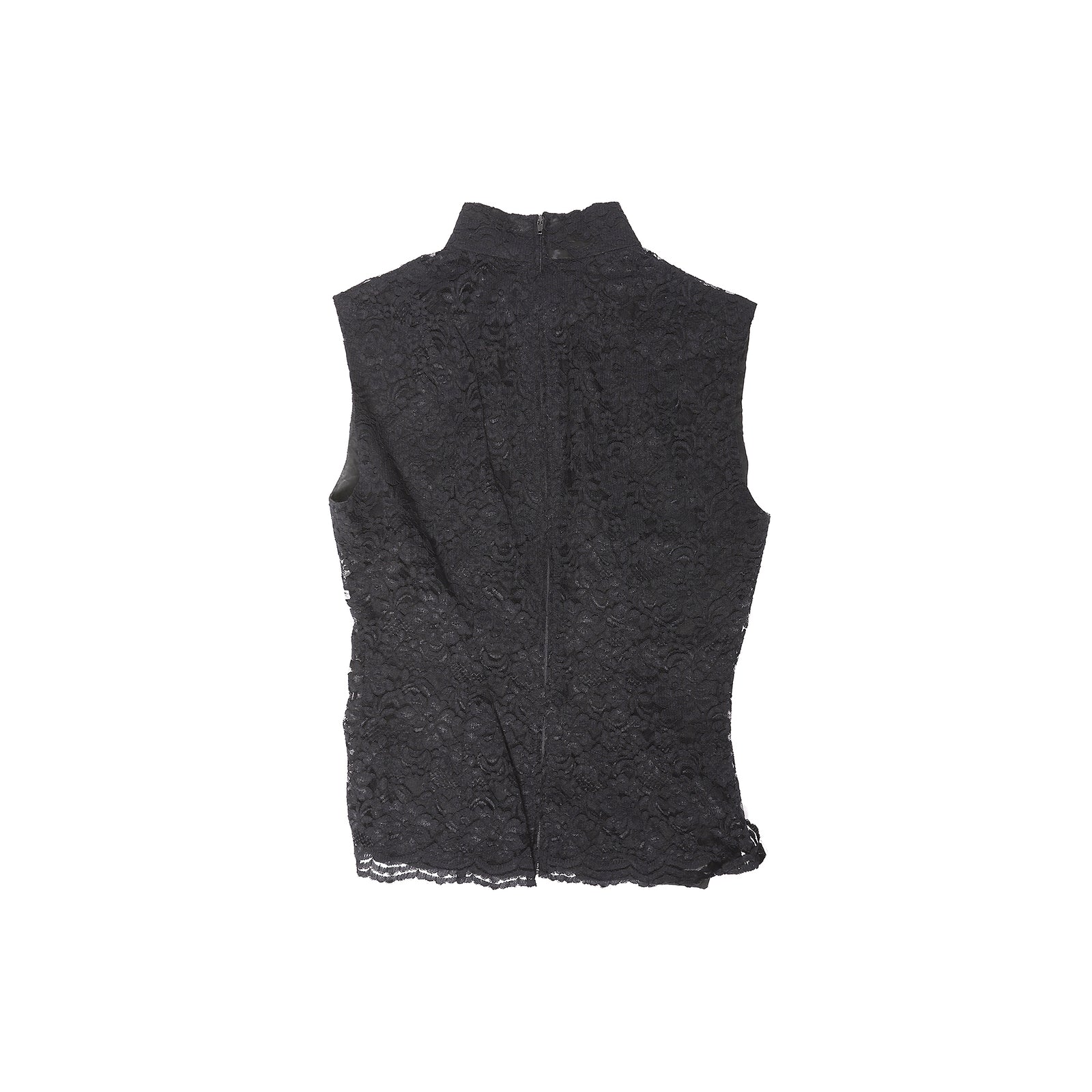 Alexander McQueen 90s Sleeveless Floral Double Layer Sheer Top