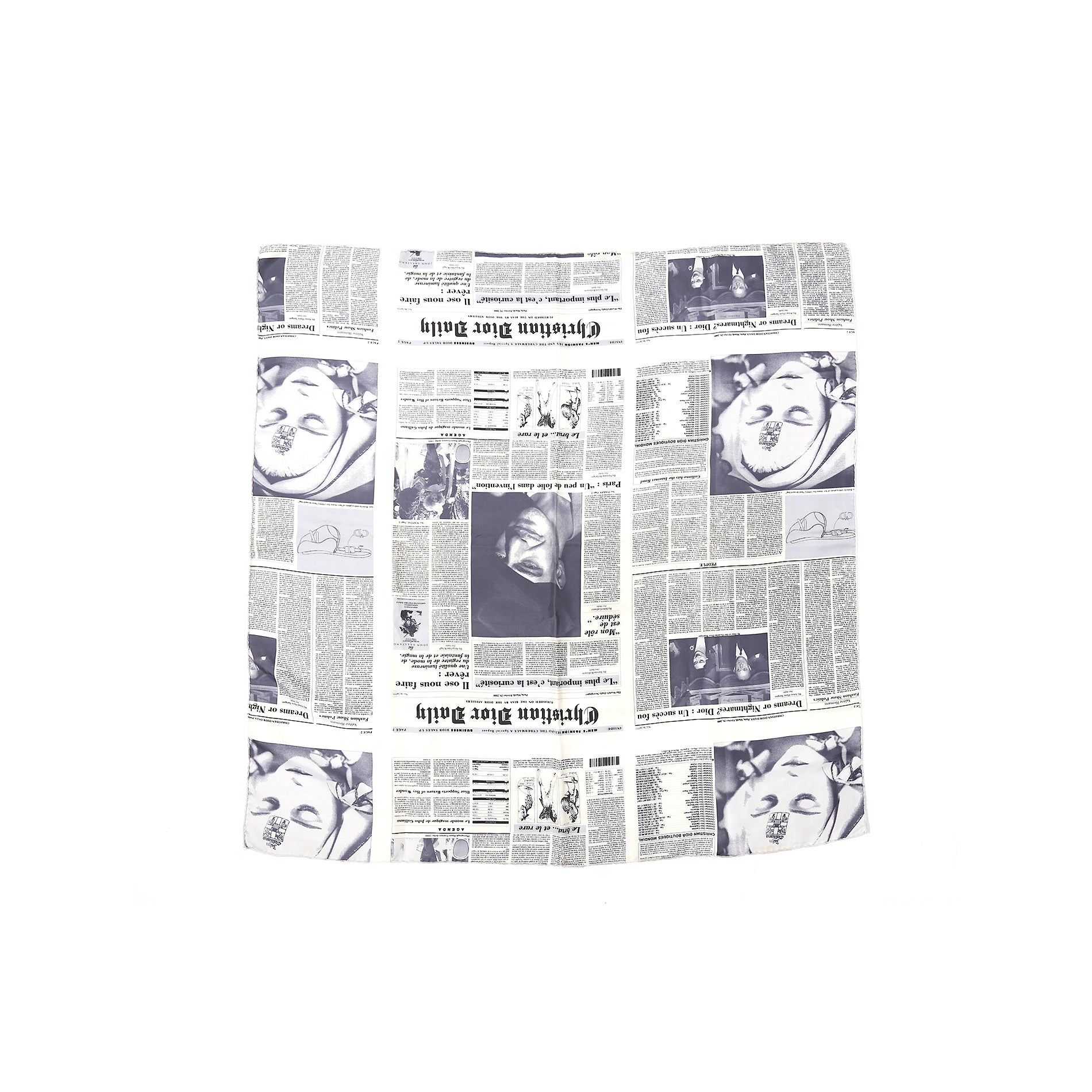 Christian Dior by John Galliano AW00 Newspaper Scarf - Ākaibu Store