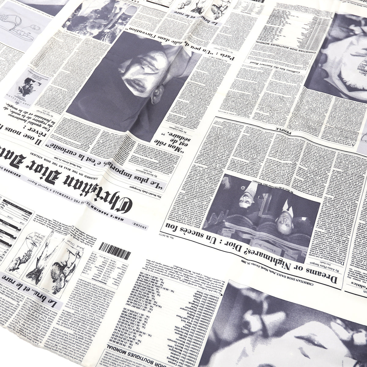 Christian Dior by John Galliano AW00 Newspaper Scarf