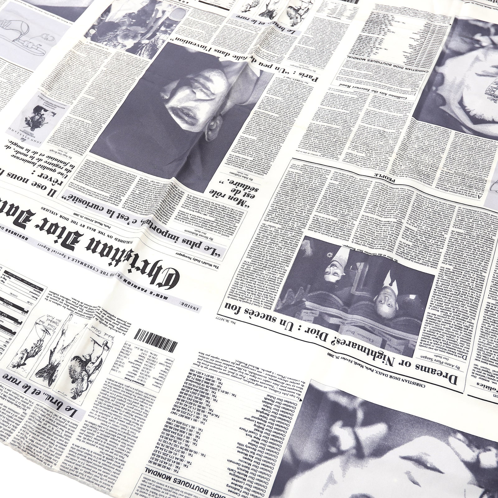 Christian Dior by John Galliano AW00 Newspaper Scarf