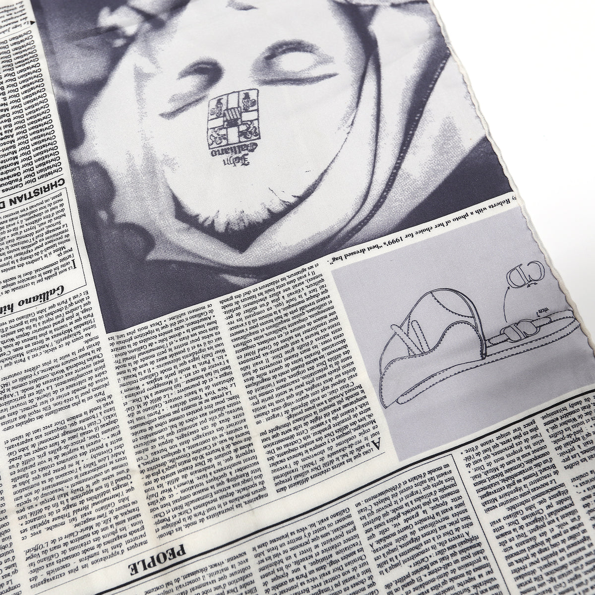 Christian Dior by John Galliano AW00 Newspaper Scarf