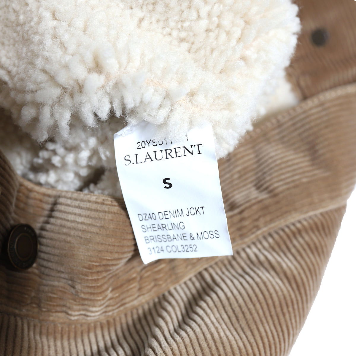 Saint Laurent FW19 Corduroy Shearling Trucker Sample