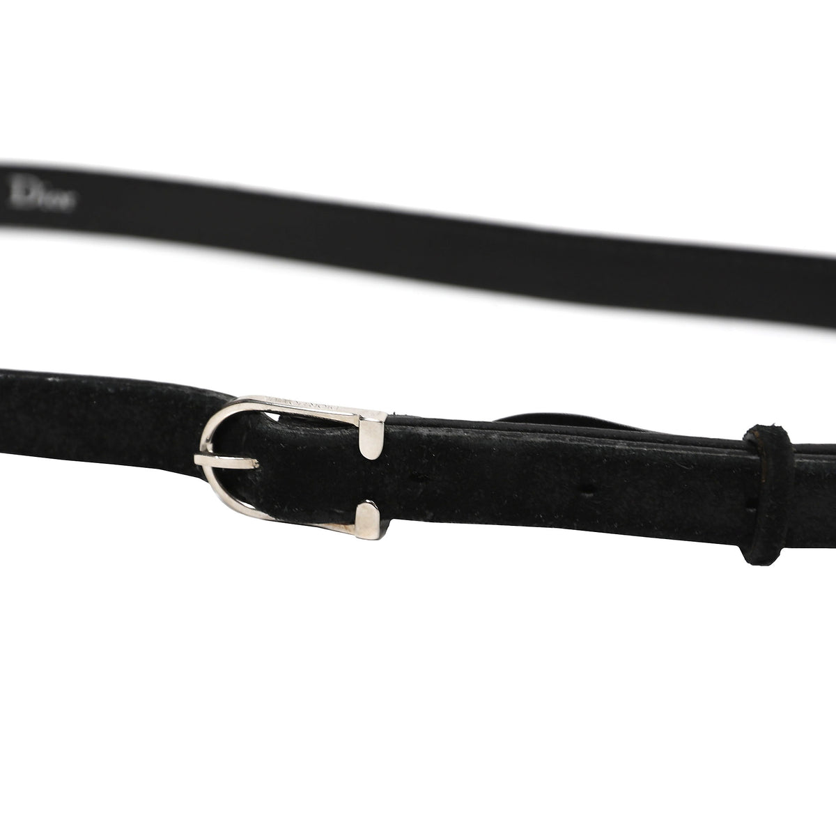 Dior Homme Black Blistered Suede Western Belt