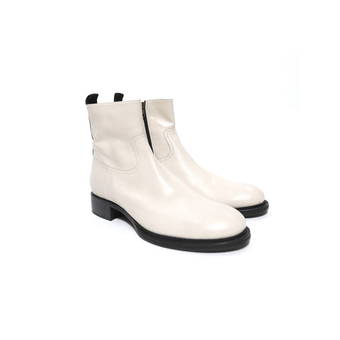 Ann Demeulemeester Cream Sidezip Leather Boots