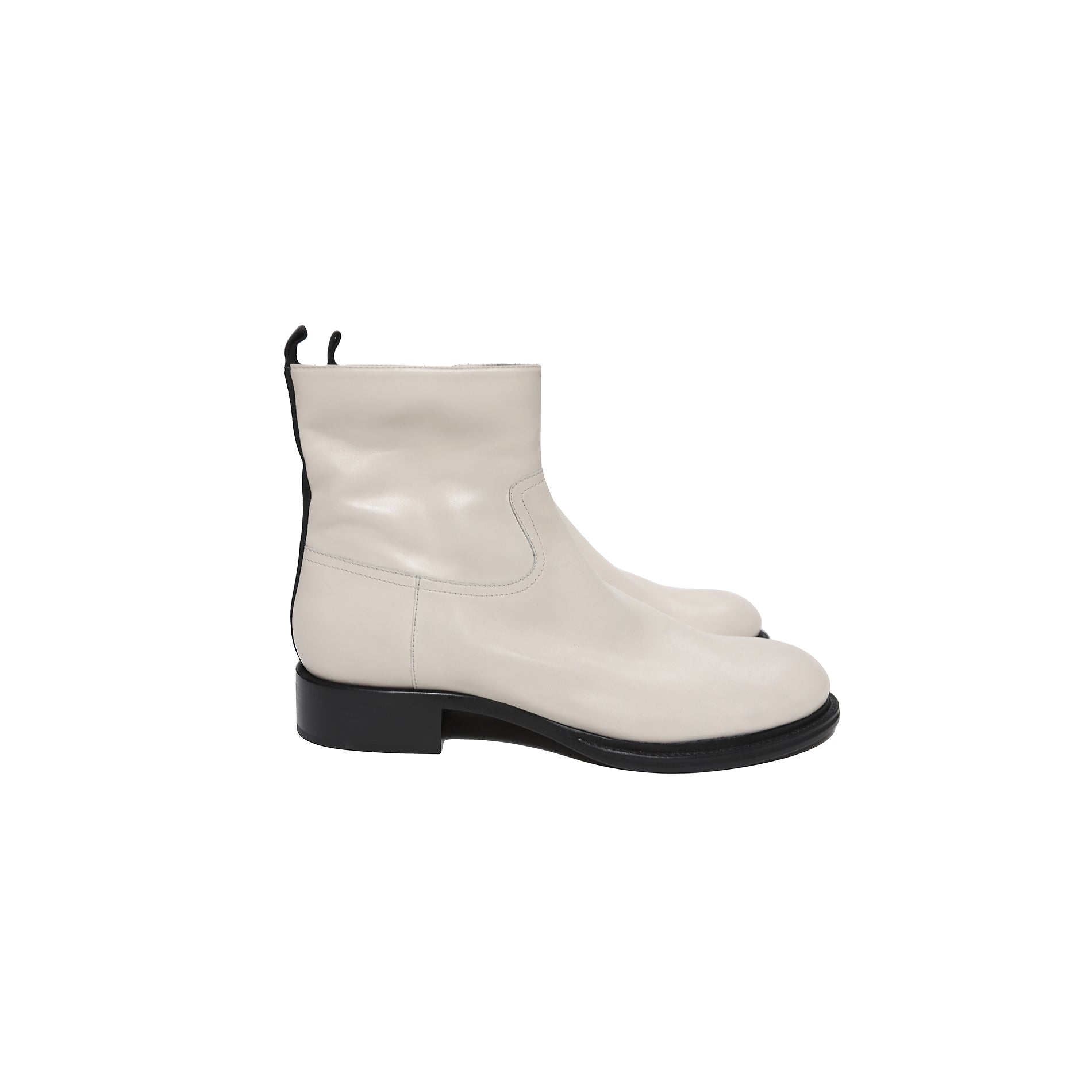Ann Demeulemeester Cream Sidezip Leather Boots - Ākaibu Store