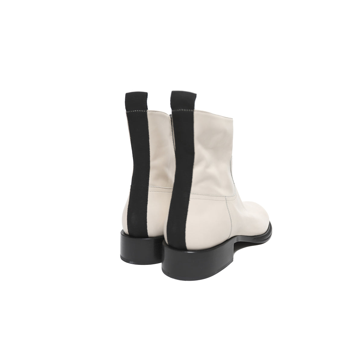 Ann Demeulemeester Cream Sidezip Leather Boots