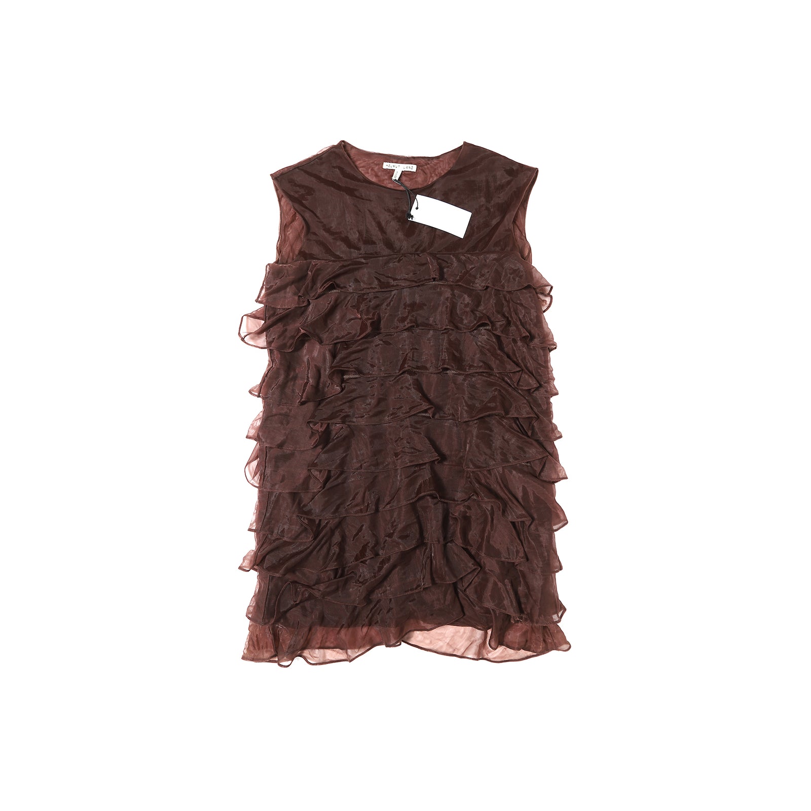 Helmut Brown 90s Sheer Layered Dress