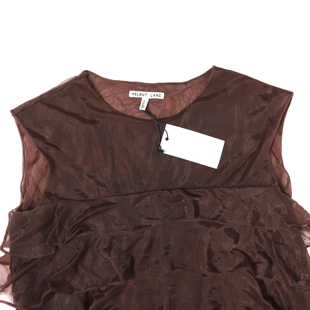 Helmut Brown 90s Sheer Layered Dress