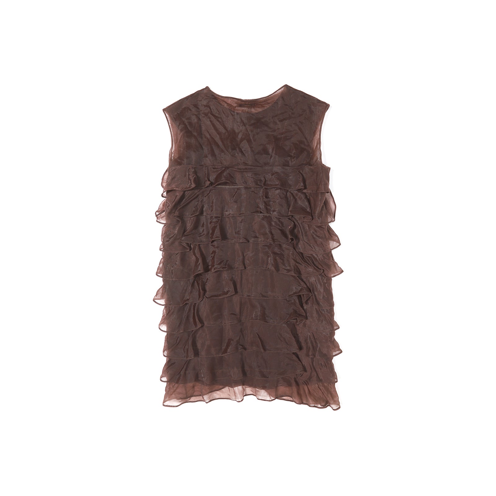 Helmut Brown 90s Sheer Layered Dress