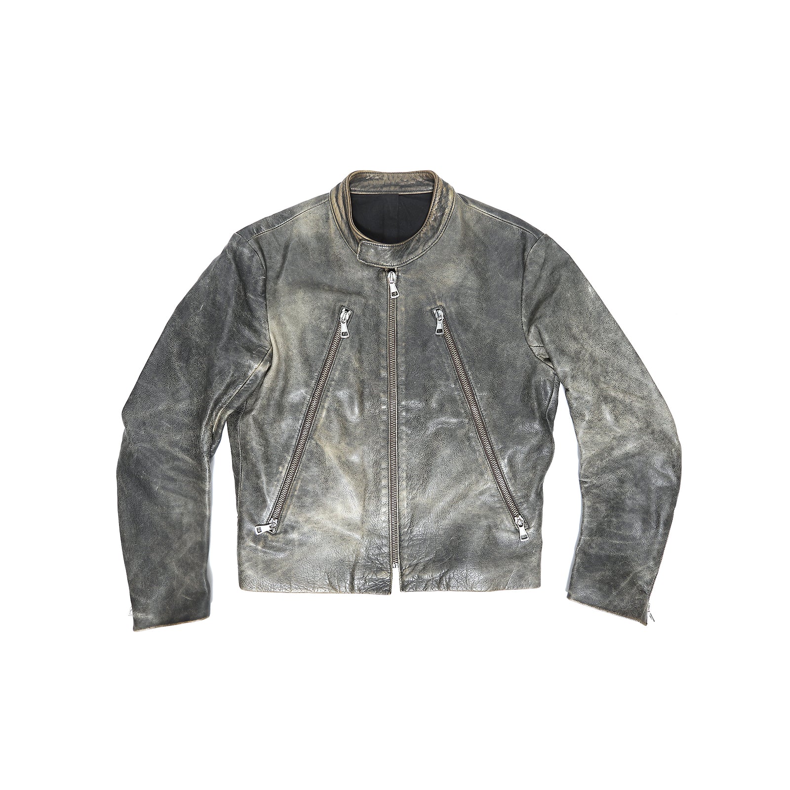Maison Martin Margiela AW02 5-Zip Distressed Leather Jacket