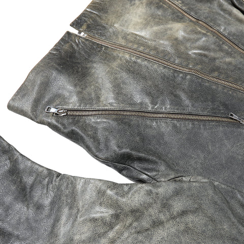 Maison Martin Margiela AW02 5-Zip Distressed Leather Jacket