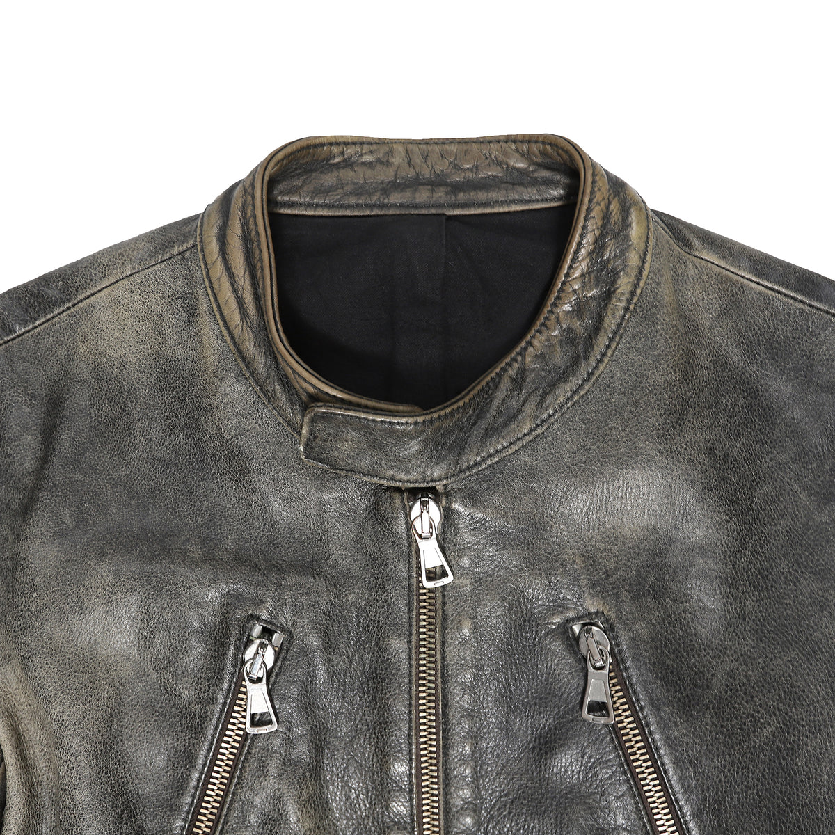 Maison Martin Margiela AW02 5-Zip Distressed Leather Jacket