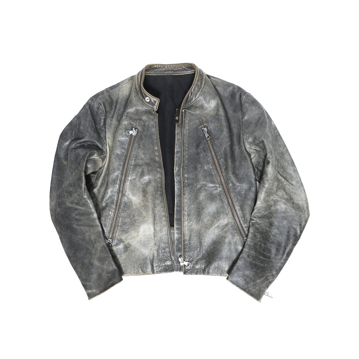 Maison Martin Margiela AW02 5-Zip Distressed Leather Jacket