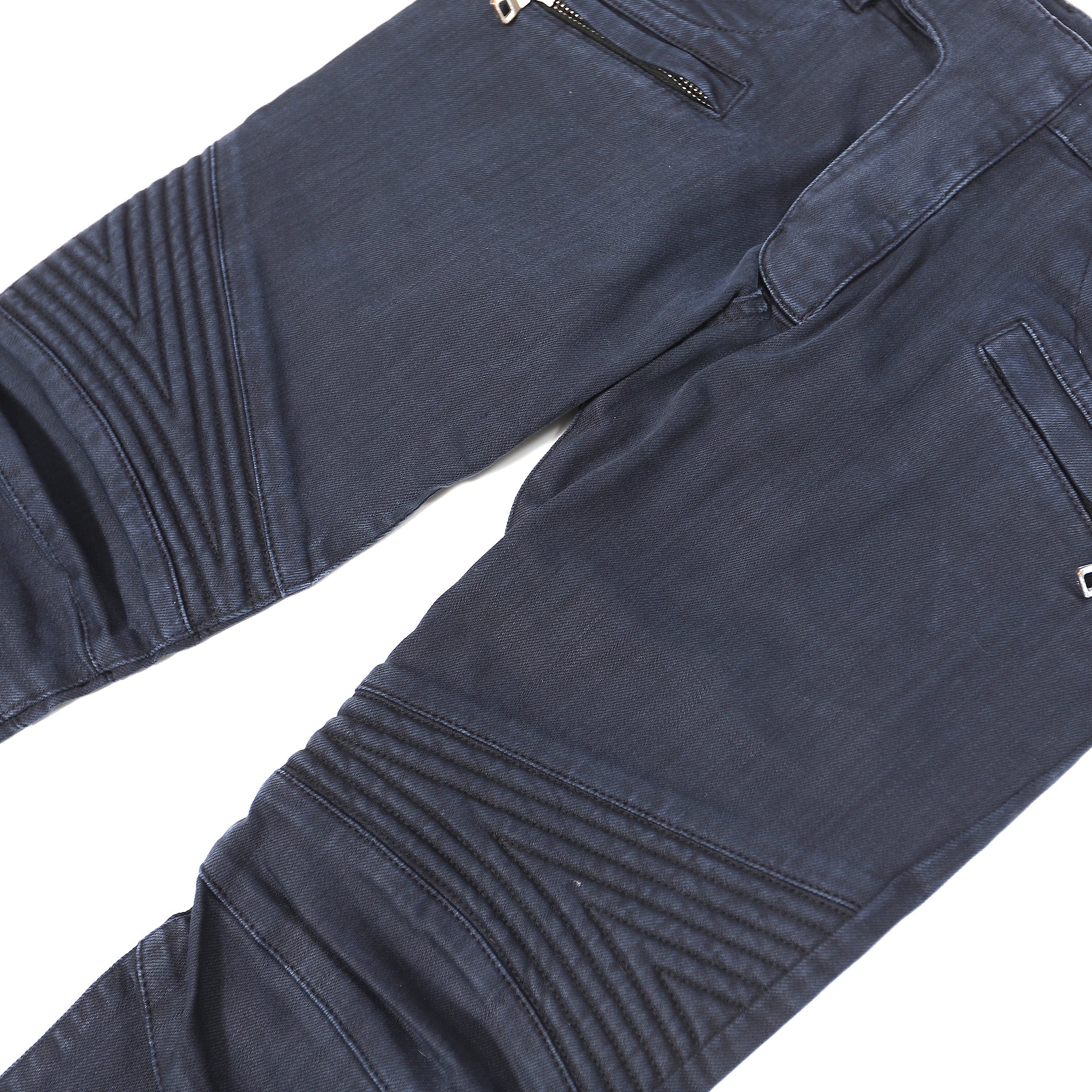 Balmain Men's Blue Slim-cut Faded Biker Jeans, Brand Size 32