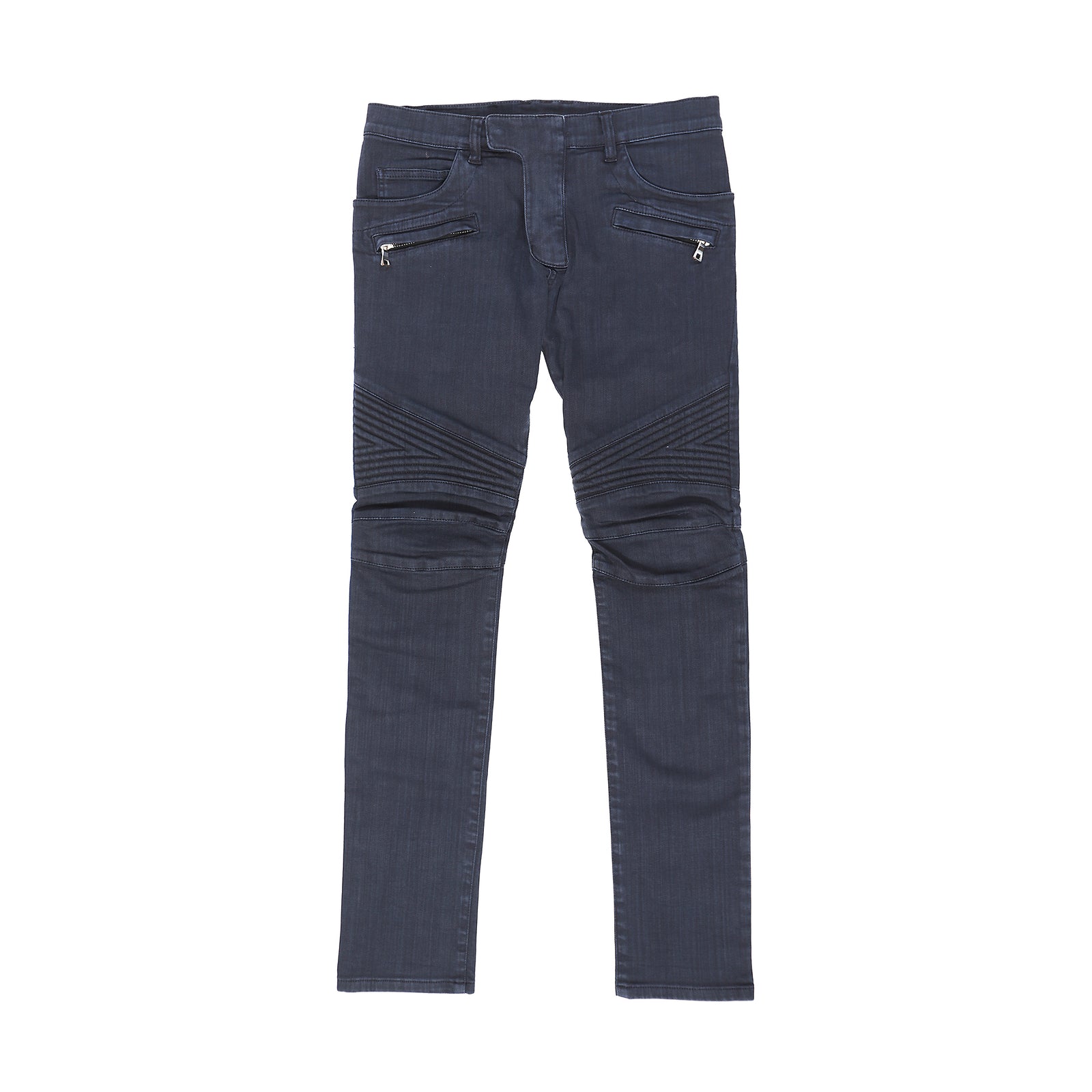 Balmain Navy Blue Biker Jeans
