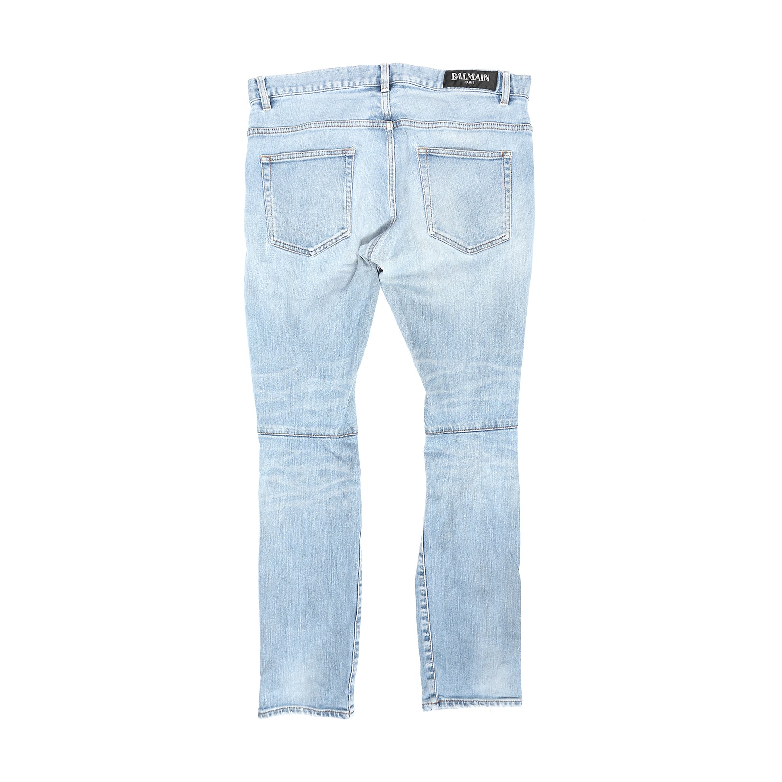 Balmain Twisted Leg Light Blue Jeans