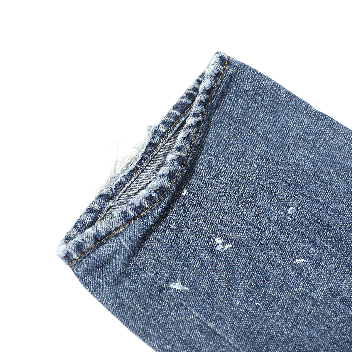 Balmain Distressed Paint Splatter Distressed Denim