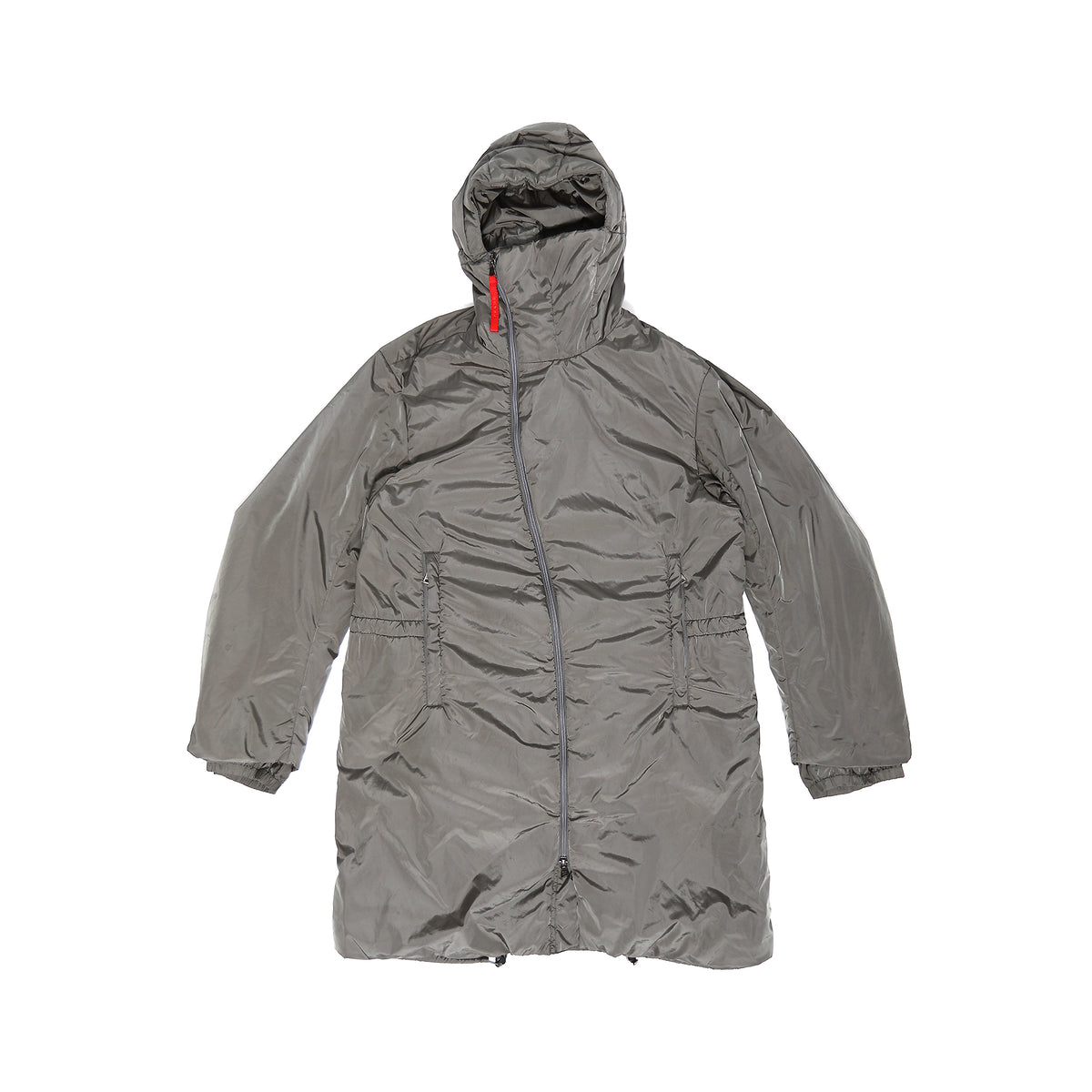 Prada Padded Asymmetrical Zip Nylon Parka