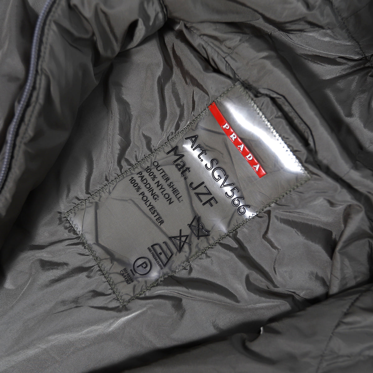 Prada Padded Asymmetrical Zip Nylon Parka