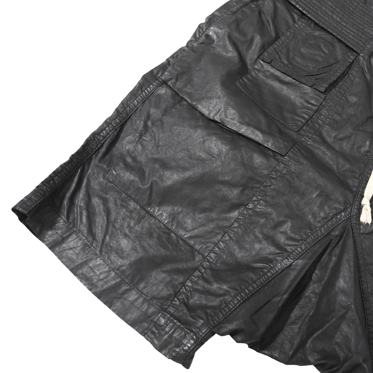 Rick Owens DRKSHDW SS15 Faun Waxed Cargo Pod Shorts