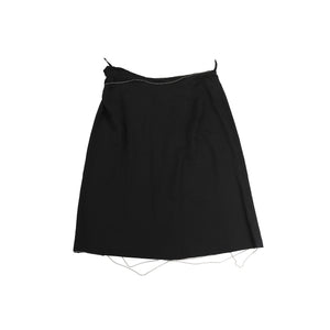 Maison Martin Margiela SS06 Chain Trimmed Black Silk Skirt
