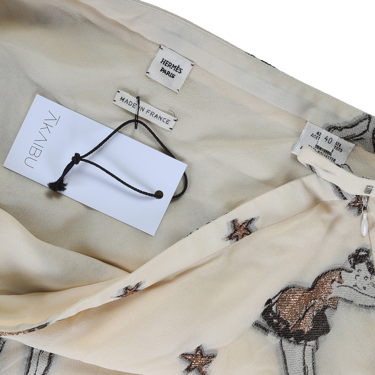Hermès Ballerina Embroidered Silk Skirt