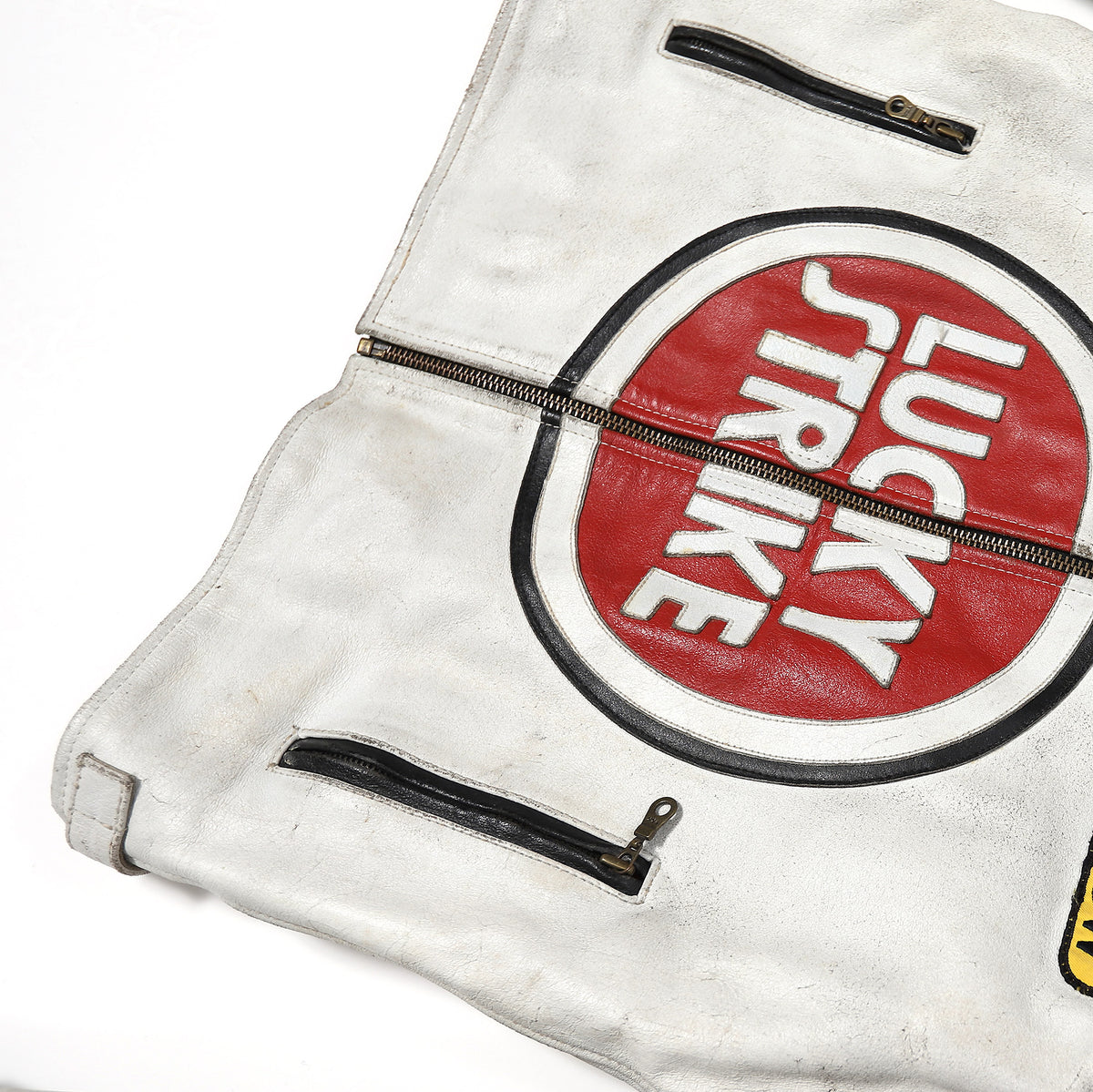 Lucky Strike Vintage Patched Racing Leather Jacket