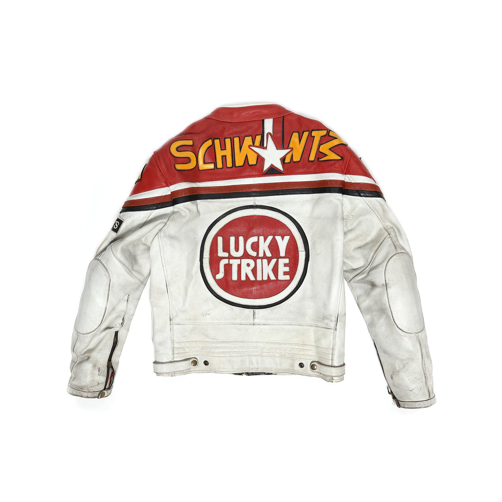 Lucky Strike Vintage Patched Racing Leather Jacket