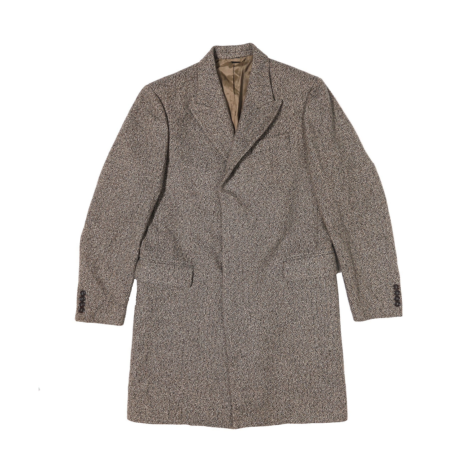 Helmut Lang Early 2000s Brown Wool Coat - Ākaibu Store