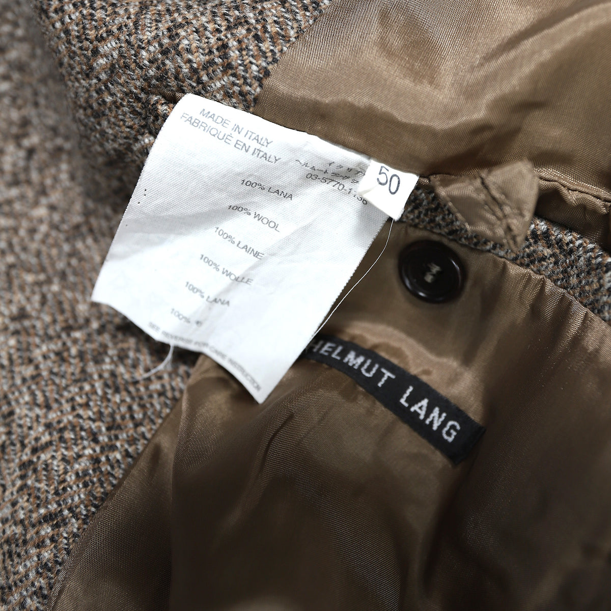 Helmut Lang Early 2000s Brown Wool Coat