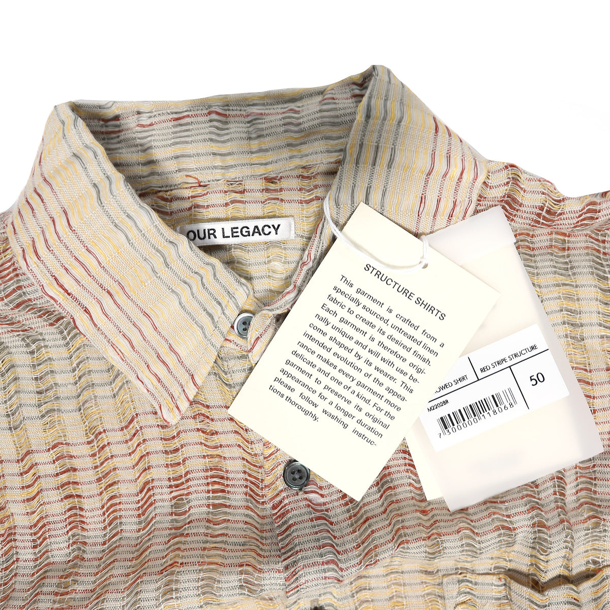 Our Legacy SS20 Oversized Borrowed Shirt Red Striped Structure