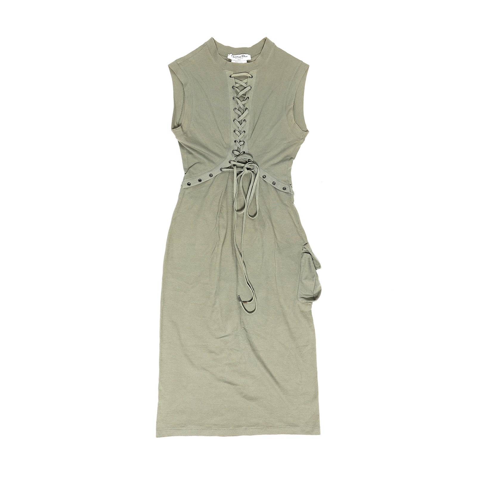 Christian Dior SS03 Lace-Up Cargo Pocket Dress by John Galliano