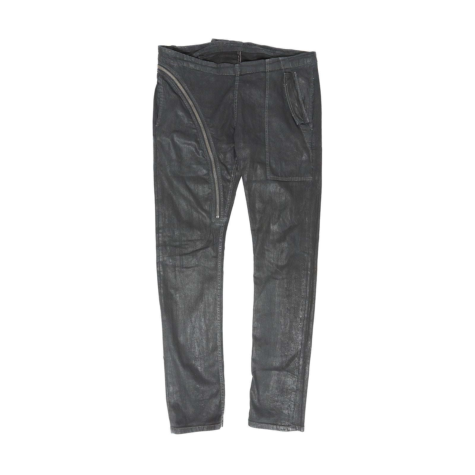 Rick Owens DRKSHDW SS15 Faun Black Waxed Air Cut Denim
