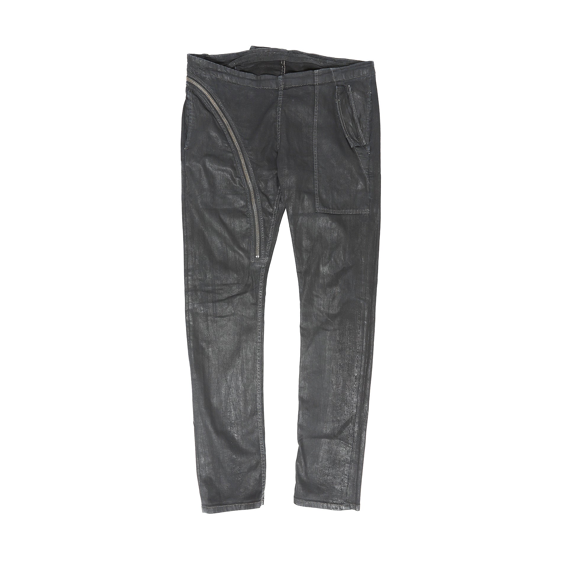 Rick Owens DRKSHDW SS15 Faun Black Waxed Air Cut Denim - Ākaibu Store
