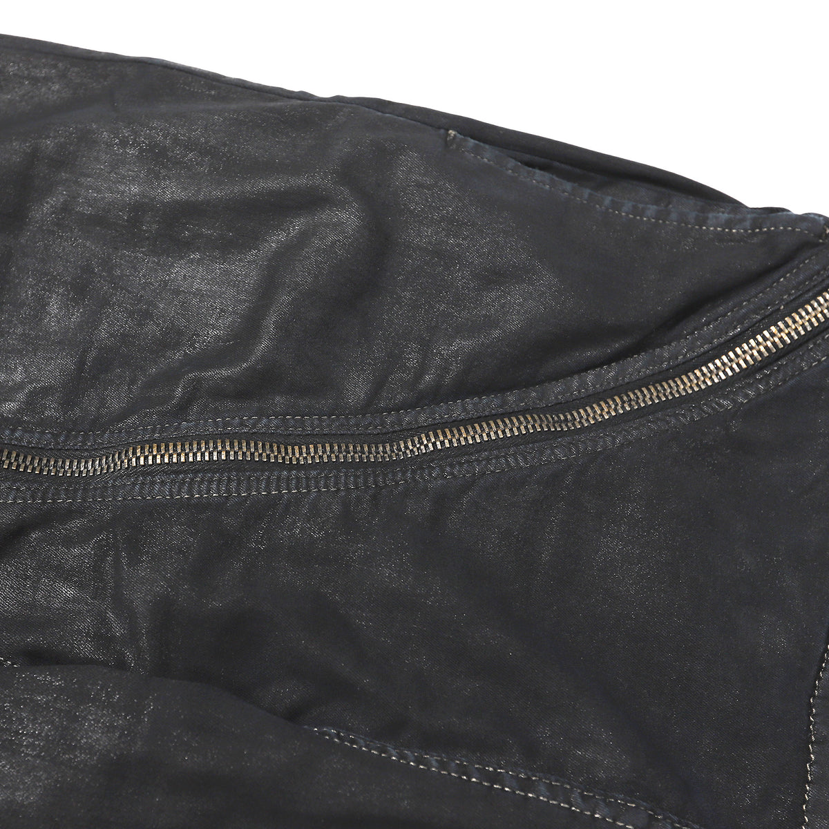 Rick Owens DRKSHDW SS15 Faun Black Waxed Air Cut Denim