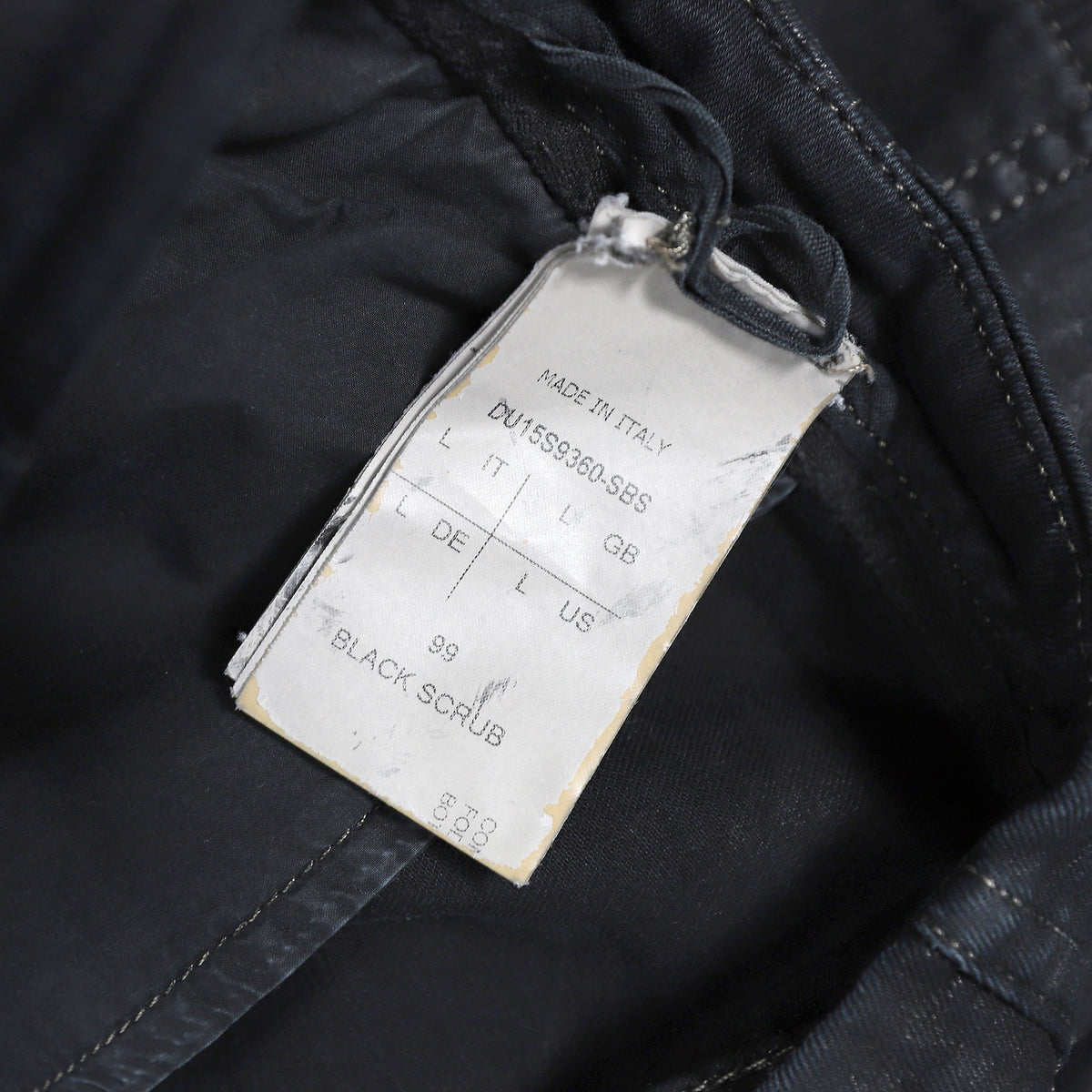 Rick Owens DRKSHDW SS15 Faun Black Waxed Air Cut Denim