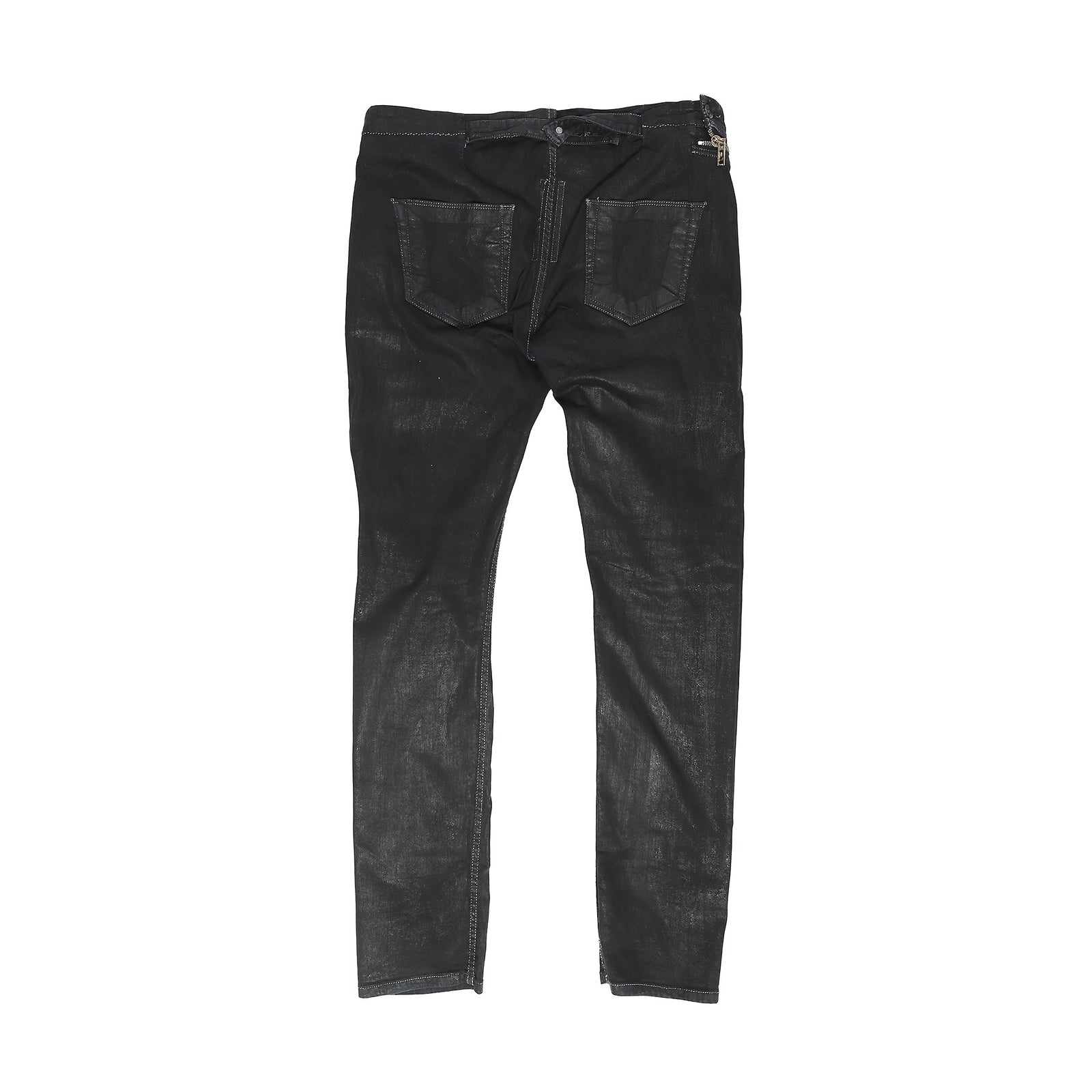 Rick Owens DRKSHDW SS15 Faun Black Waxed Air Cut Denim