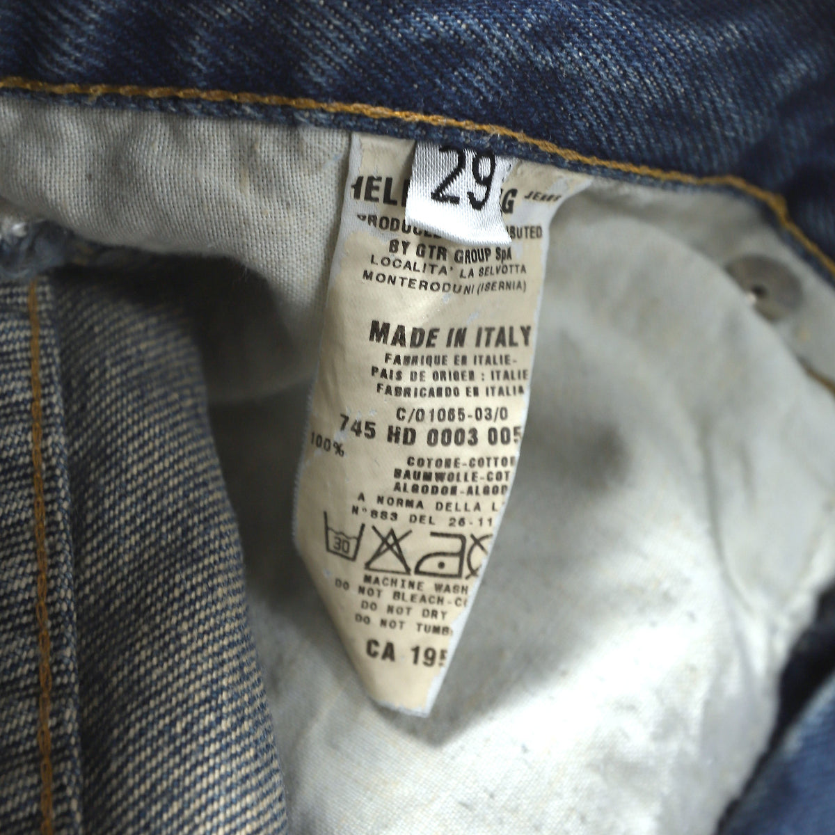 Helmut Lang 1999 Italian Cut Silver Painter Denim