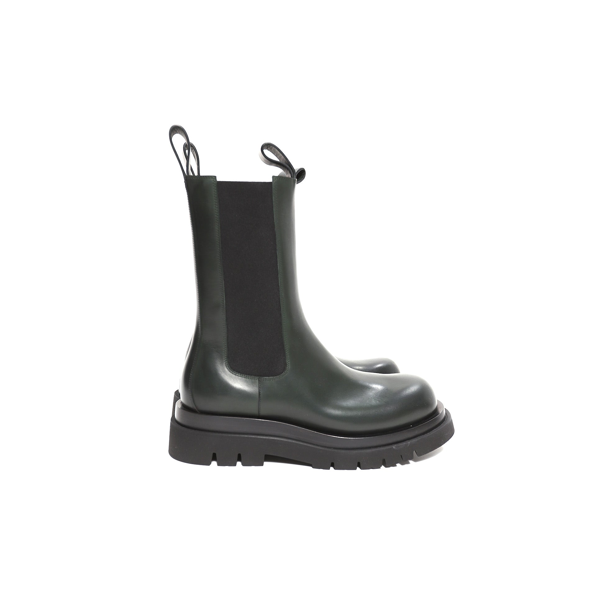 Bottega Veneta by Daniel Lee Bottle Green Lug Boots - Ākaibu Store