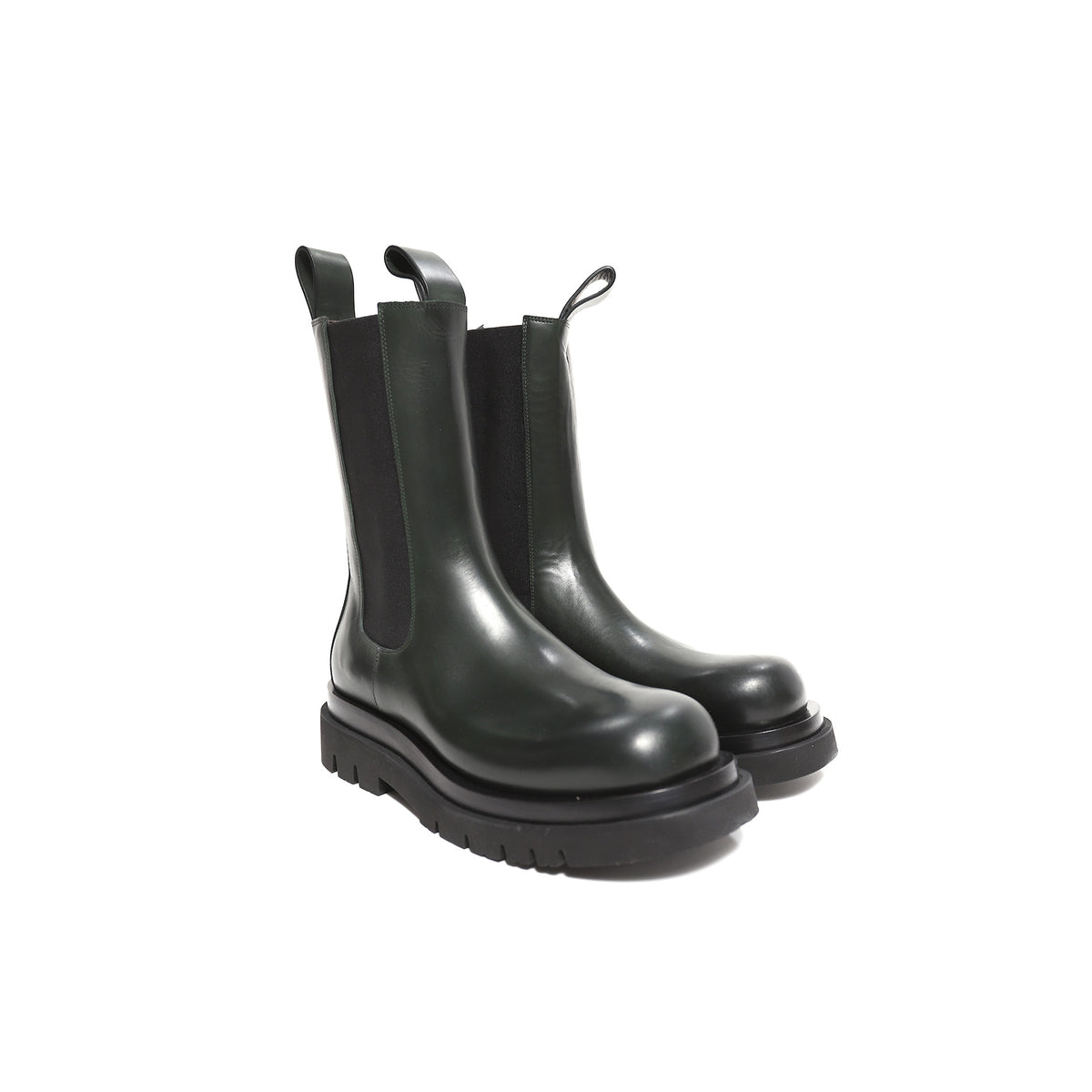 Bottega Veneta by Daniel Lee Bottle Green Lug Boots