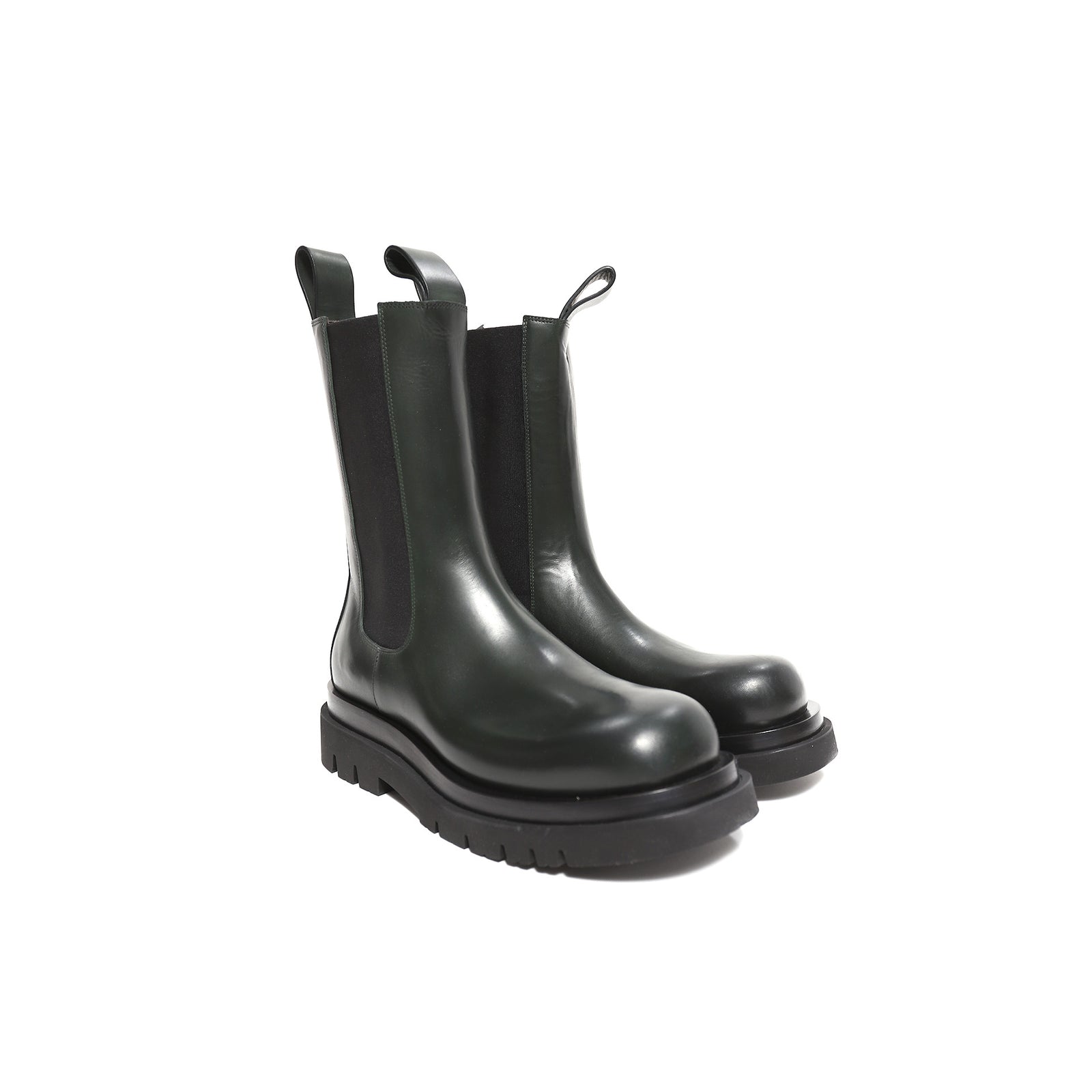 Bottega Veneta by Daniel Lee Bottle Green Lug Boots