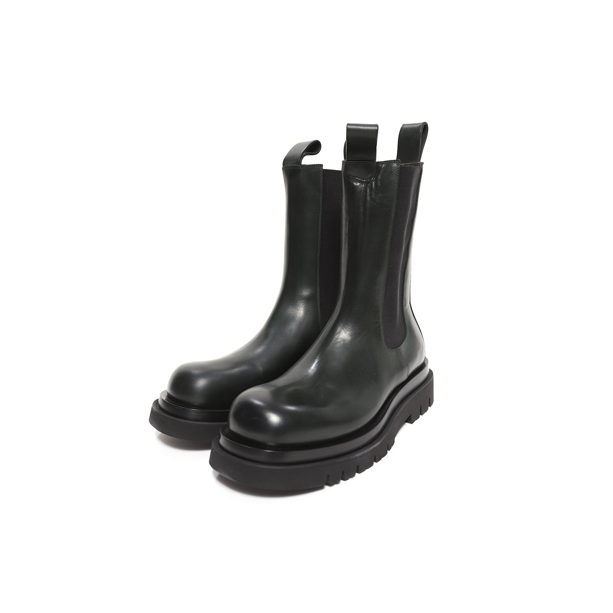 Bottega Veneta by Daniel Lee Bottle Green Lug Boots