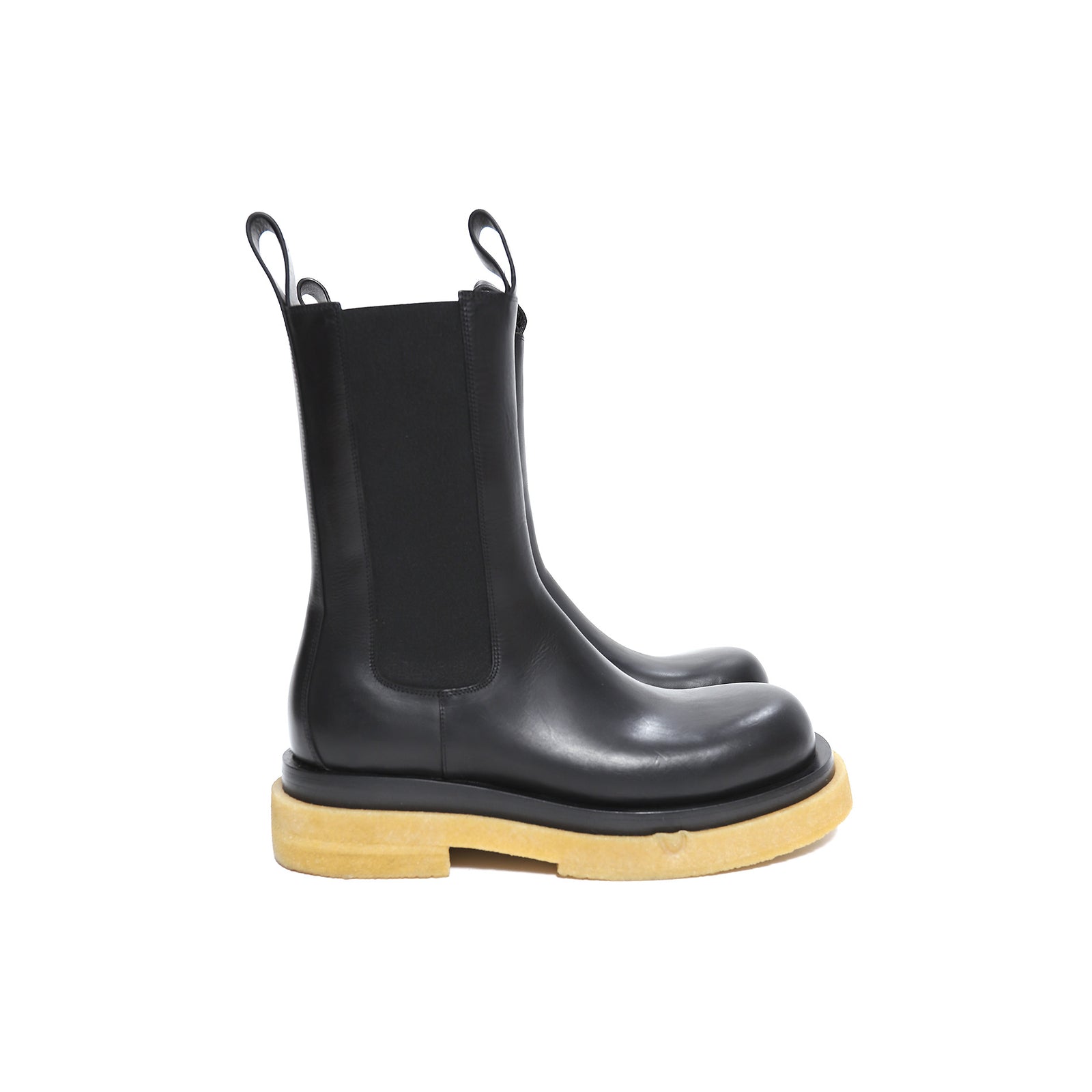 Bottega Veneta by Daniel Lee Crepe Sole Black Lug Boots